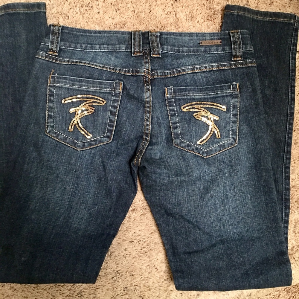 LA IDOL SKINNY JEANS BLING POCKETS